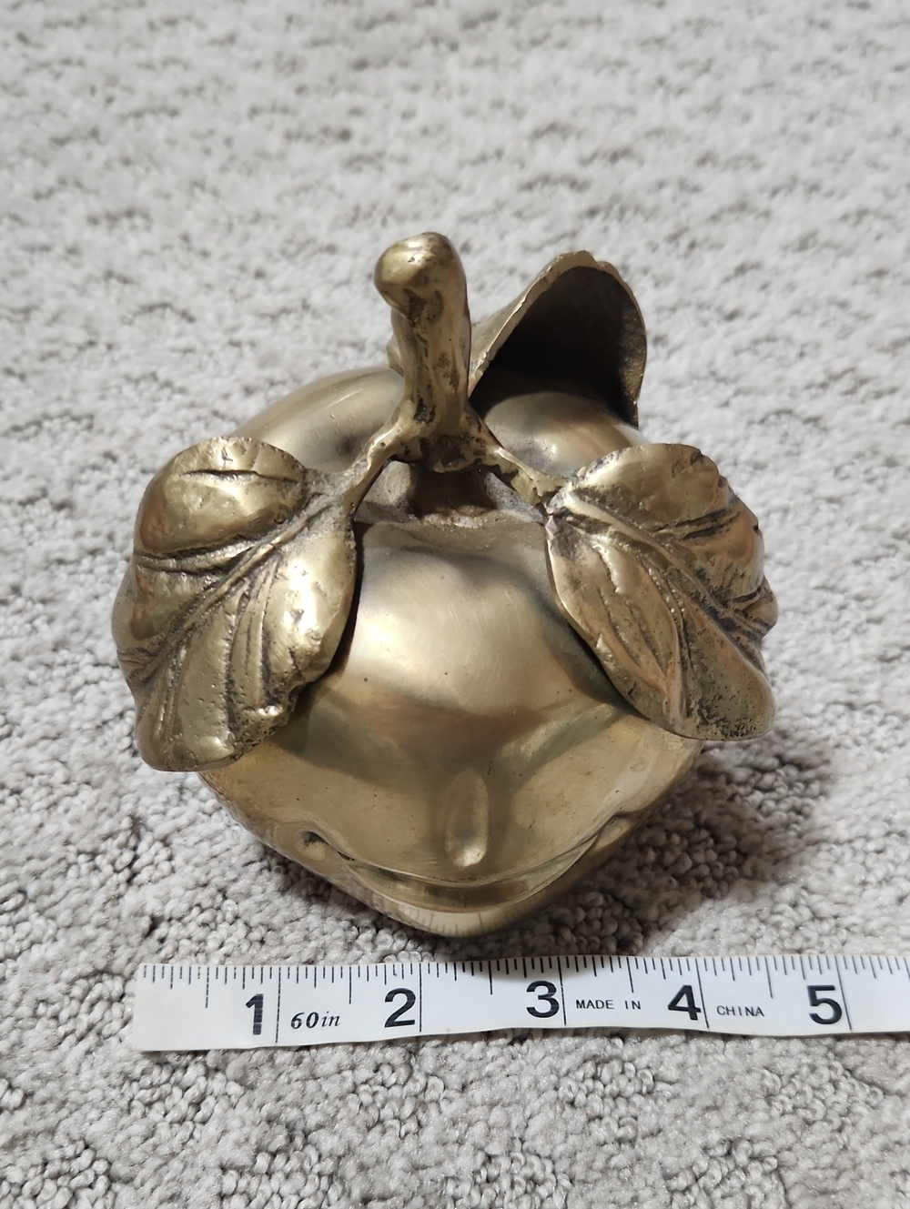 Brass Apple Sculpture Pomme Bouche  Decor Paperweight - Picture 10 of 13